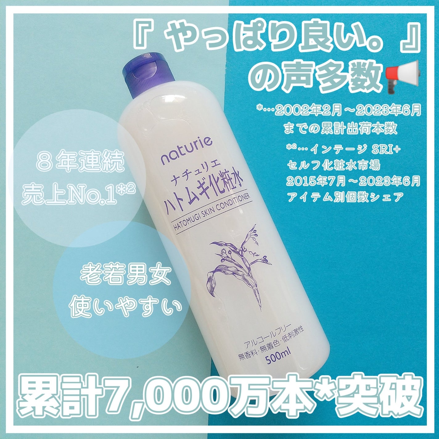 ハトムギ化粧水(ナチュリエ スキンコンディショナー R )/ナチュリエ/化粧水を使ったクチコミ(1枚目)
