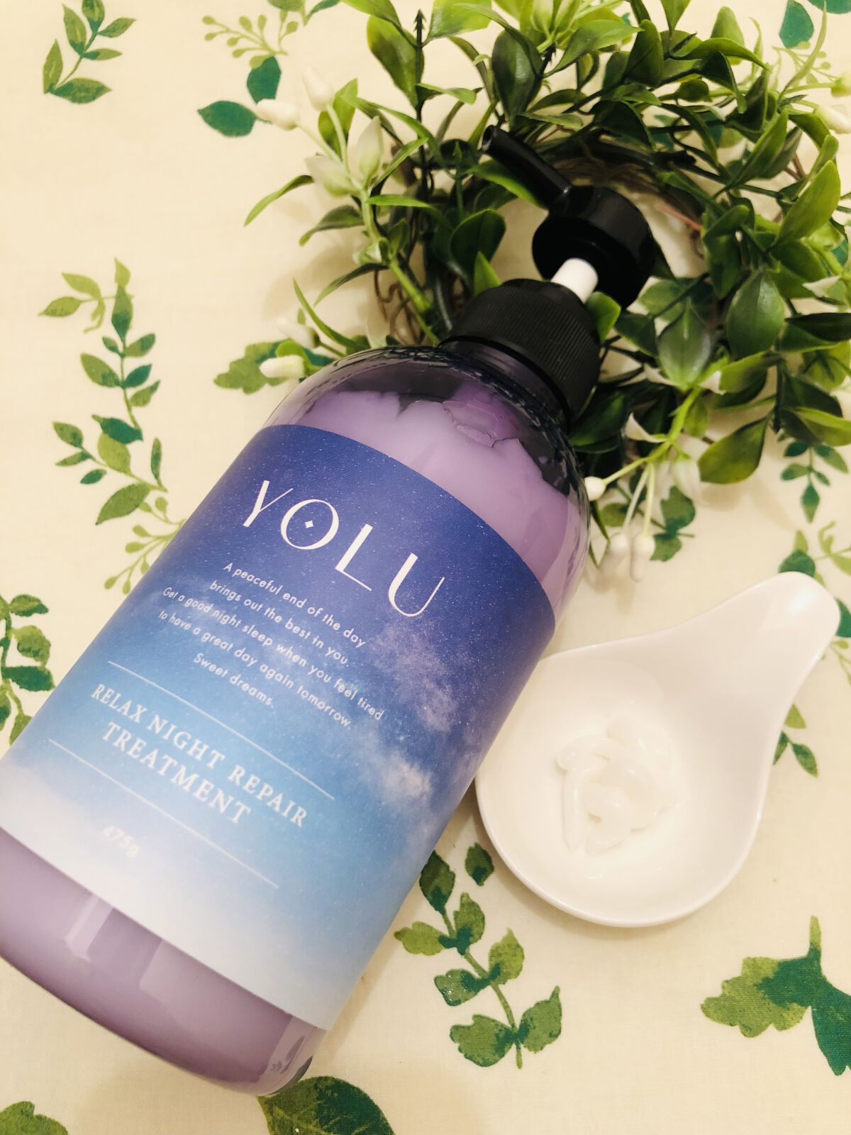 リラックスナイトリペア シャンプー／トリートメント トリートメント本体 475g/YOLU/市販シャンプーを使ったクチコミ（1枚目）
