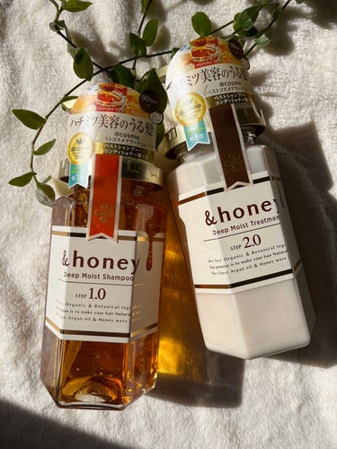 &honey ディープモイスト シャンプー1.0／ヘアトリートメント2.0のクチコミ「𓍯𓈒𓏸︎︎︎︎＆honeyのディープモイストシャンプー1.0

蜂蜜が入っているみたいな容器が.....」（3枚目）