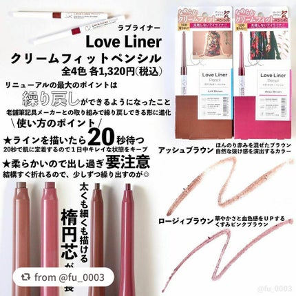 クリームフィットペンシル<アイライナー>/ラブ・ライナー/ペンシルアイライナーを使ったクチコミ(2枚目)