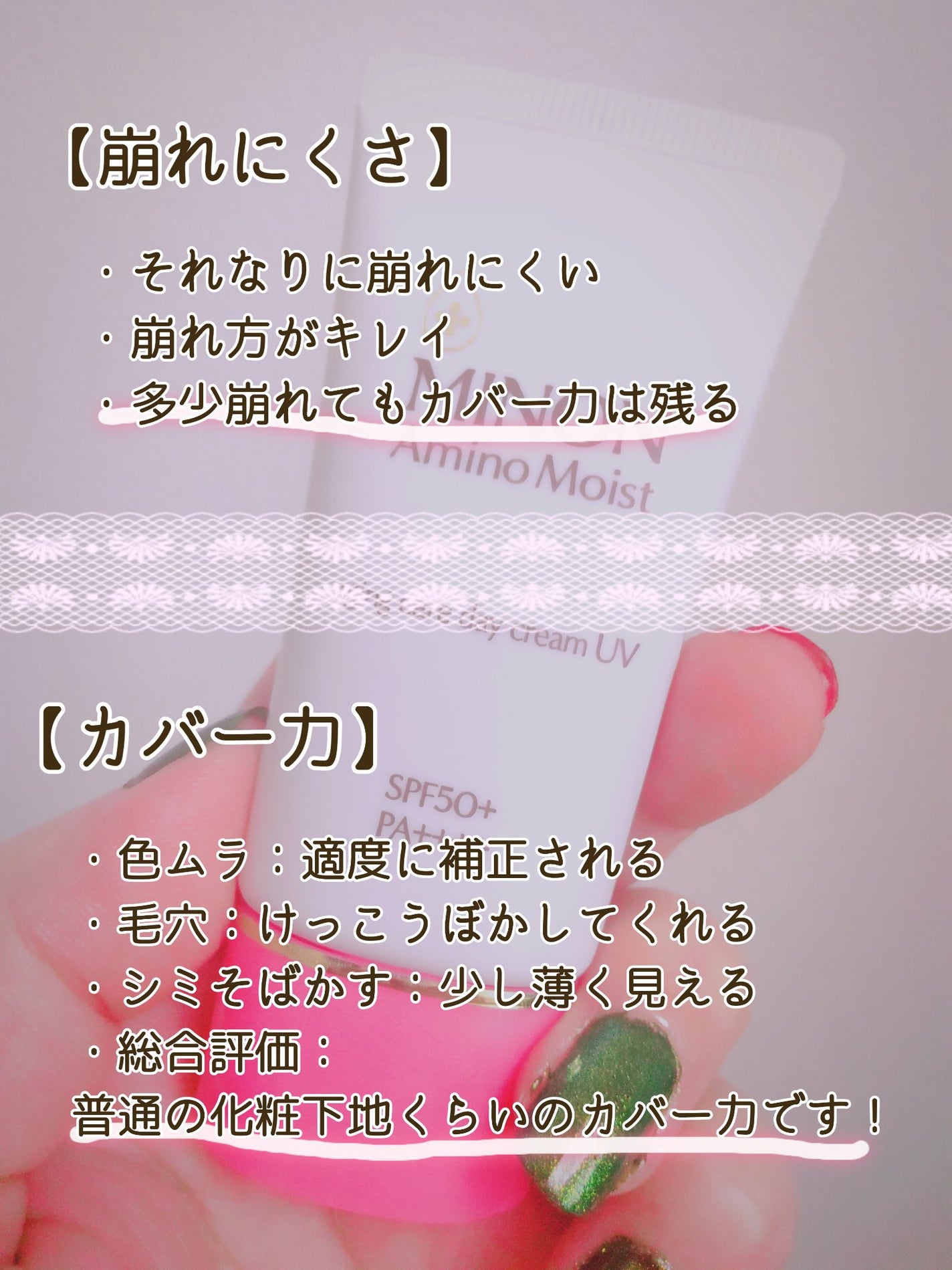 ミノン アミノモイスト エイジングケア デイクリームUV/ミノン/日焼け止めクリームを使ったクチコミ(2枚目)