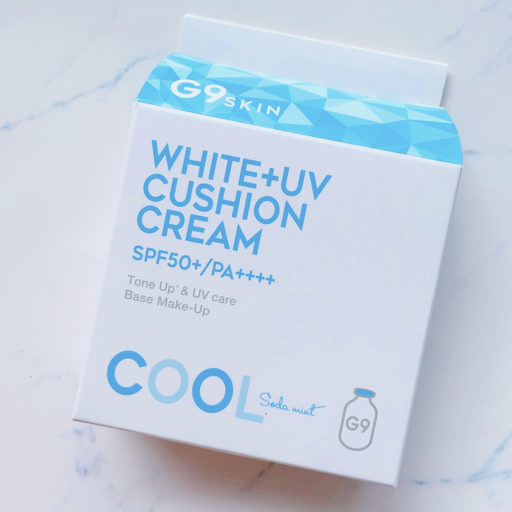 WHITE +UV CUSHION CREAM #COOL/G9SKIN/日焼け止めクリームを使ったクチコミ（2枚目）