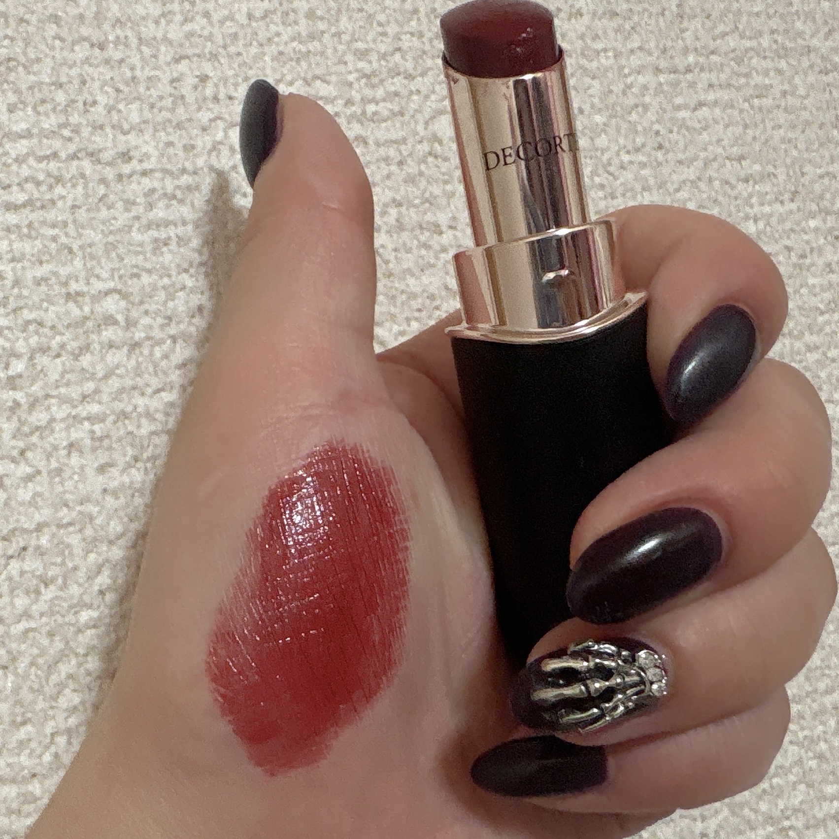 ルージュデコルテ　クリームグロウ 21G timeless dignity/DECORTÉ/口紅を使ったクチコミ（2枚目）