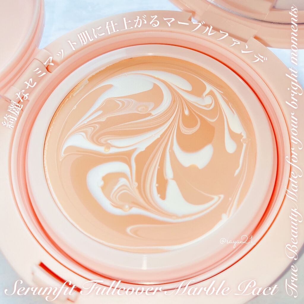 セラムフィット フルカバー マーブルパクト ＜ファンデーション＞ 21 ナチュラルベージュ/ByUR/クリーム・エマルジョンファンデーションを使ったクチコミ（2枚目）