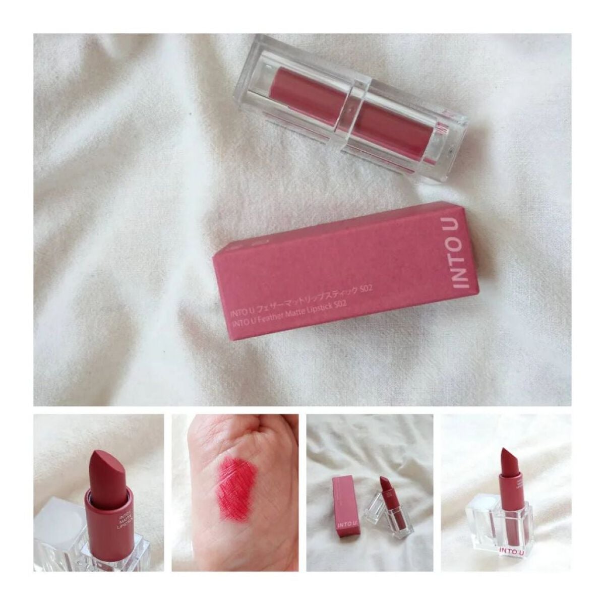 フェザーマットリップスティック/INTO U/口紅を使ったクチコミ(6枚目)