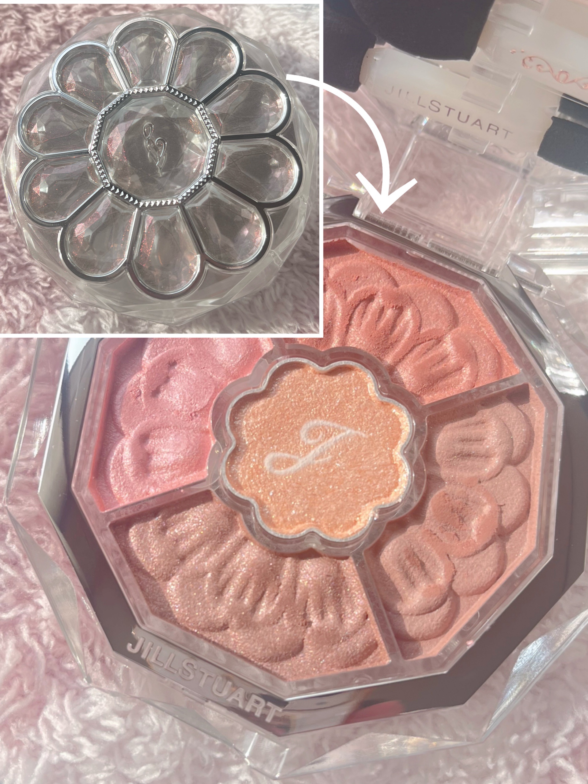 ジルスチュアート ブルームクチュール アイズ　ジュエルドブーケ 01 cymbidium cameo/JILL STUART/アイシャドウパレットを使ったクチコミ（2枚目）