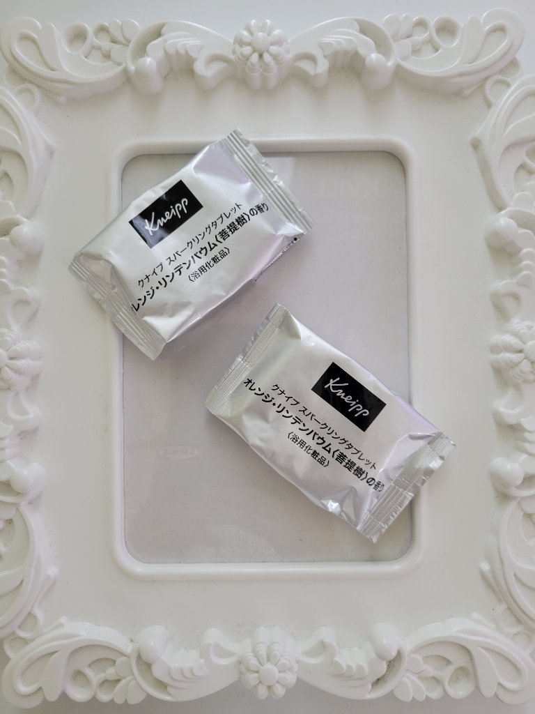 クナイプ スパークリングタブレット オレンジ・リンデンバウム ＜菩提樹＞の香り  1錠入り/クナイプ/炭酸系入浴剤を使ったクチコミ（1枚目）