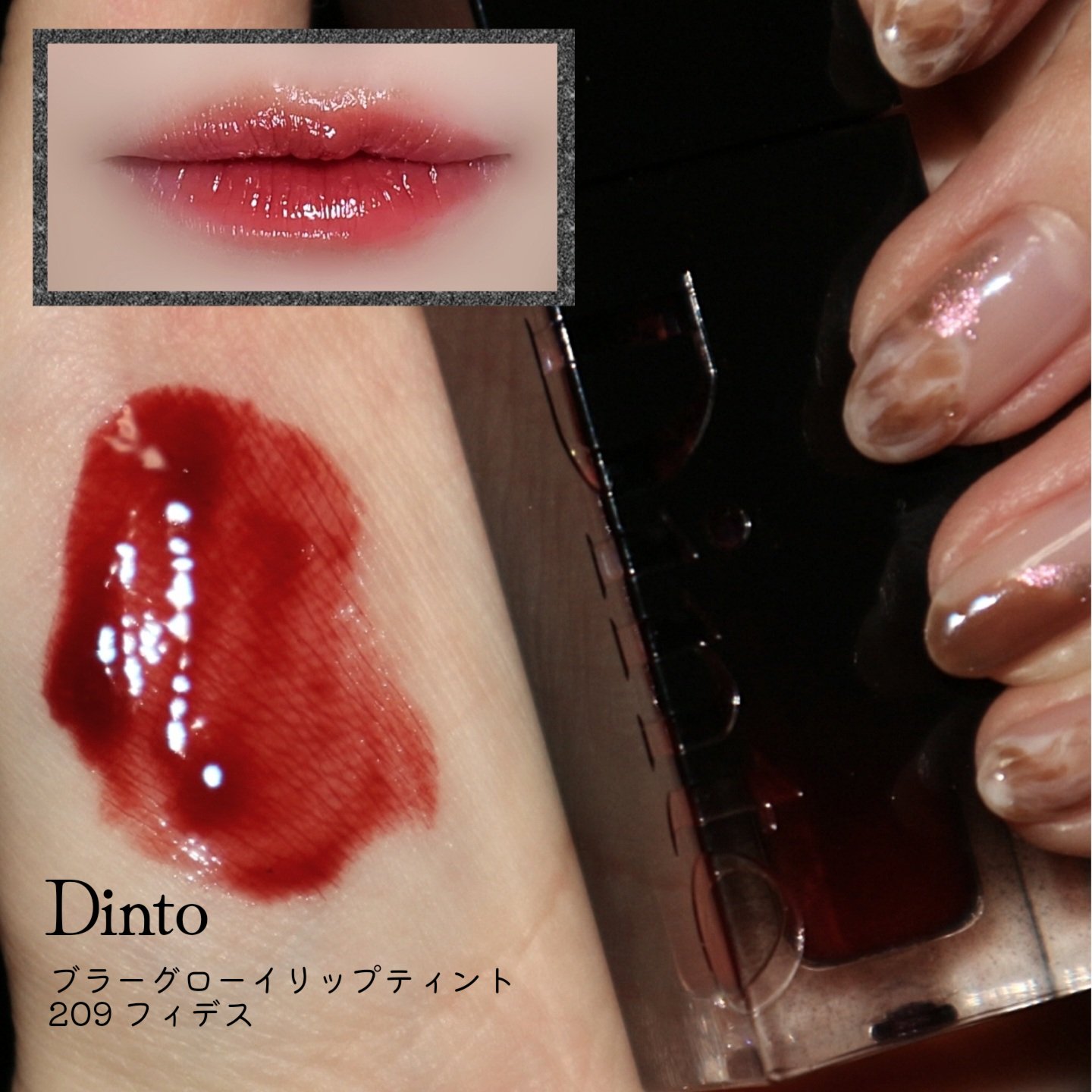 ブラーグロイリップティント 209 フィデス/Dinto/リップティントを使ったクチコミ（2枚目）