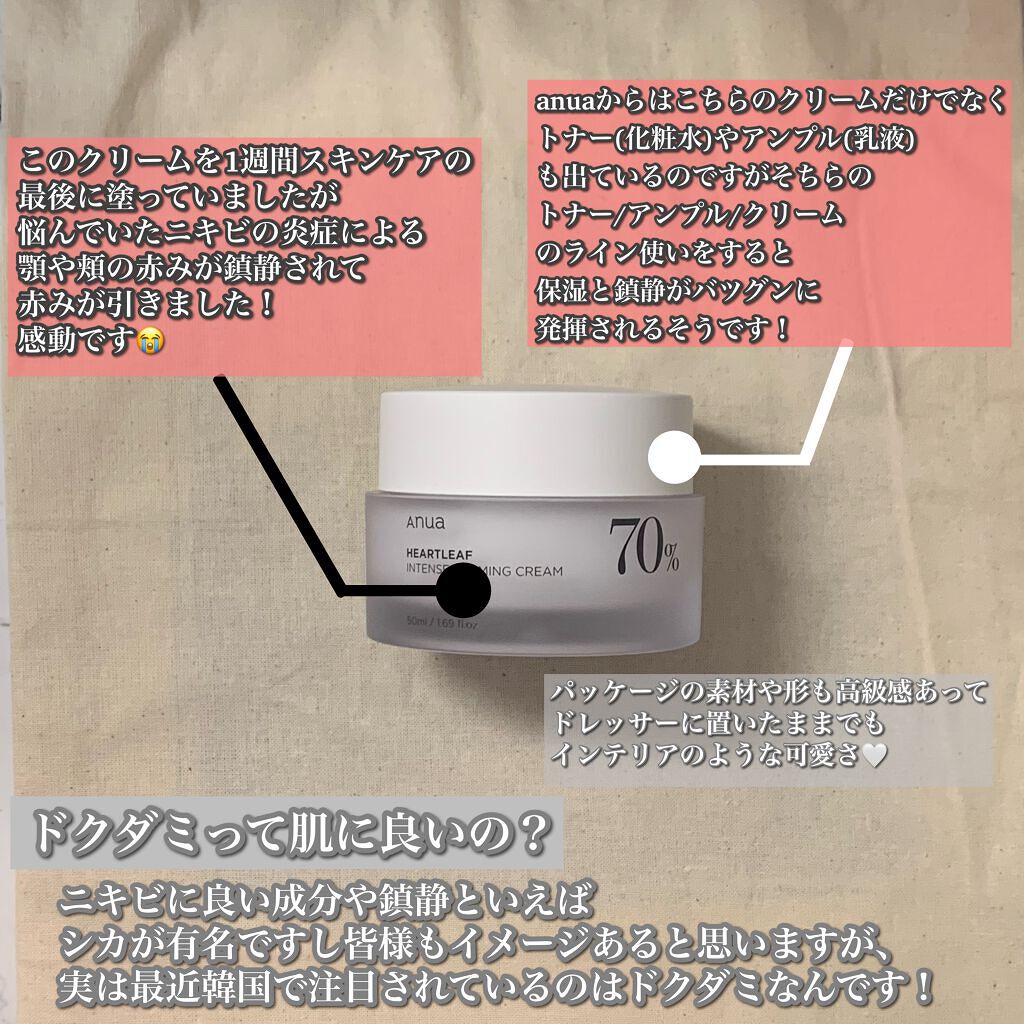 ドクダミ 70 インテンスカーミングクリーム/Anua/フェイスクリームを使ったクチコミ（2枚目）
