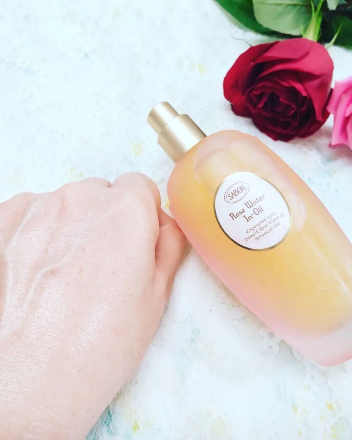 ローズウォーターインオイル/SABON/ミスト状化粧水を使ったクチコミ(4枚目)