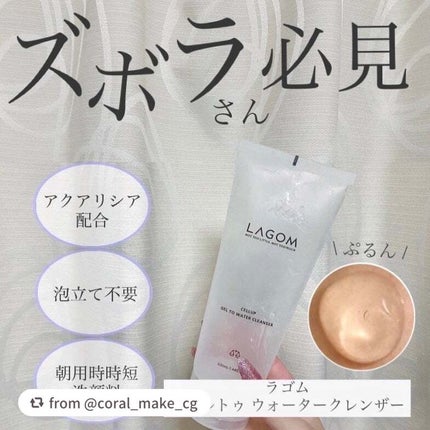 ラゴム ジェルトゥウォーター クレンザー(朝用洗顔)/LAGOM /その他洗顔料を使ったクチコミ(1枚目)
