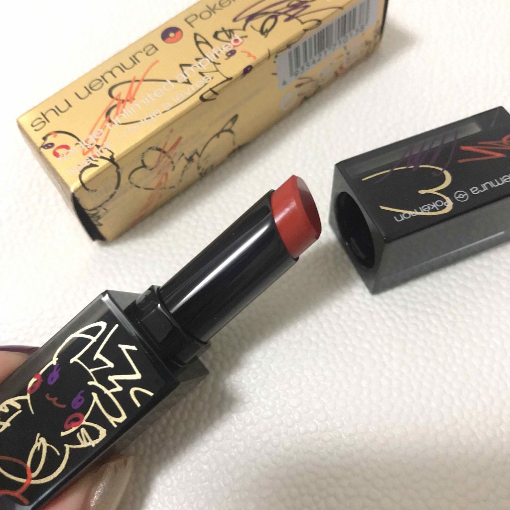 ルージュ アンリミテッド アンプリファイド＜2019年クリスマスコフレ限定＞ パンプキン バズ/shu uemura/口紅を使ったクチコミ（2枚目）