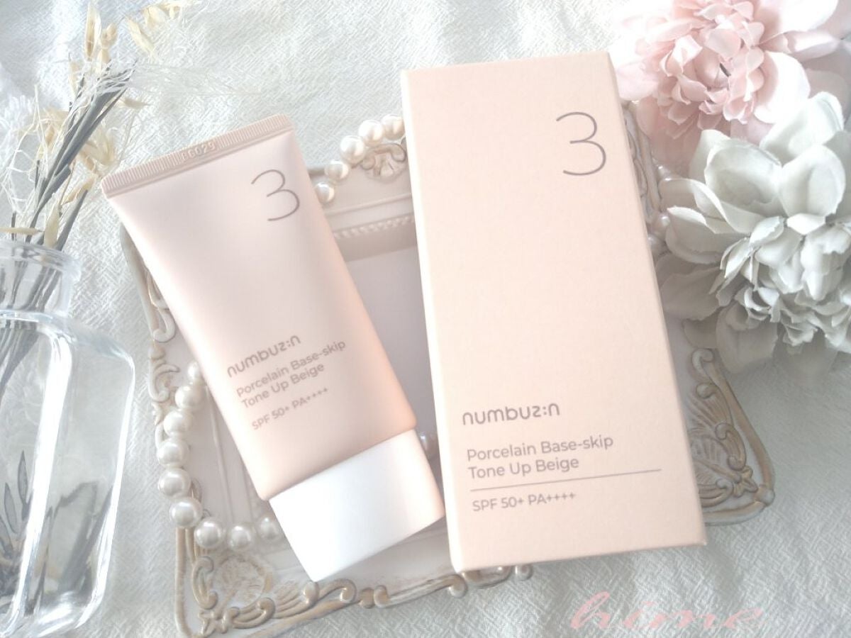 3番 ノーファンデ陶器肌トーンアップクリーム/numbuzin/化粧下地を使ったクチコミ(1枚目)