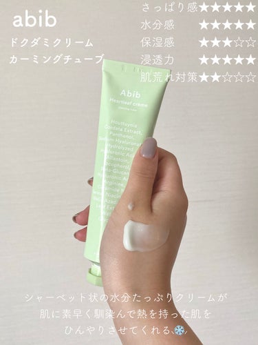 Abib  ドクダミクリームカーミングチューブのクチコミ「𓏸 𓂂 𓈒 皮脂分泌増量中... 夏ベタつかないための“新”スキンケア 🌿 𓈒 𓂂 𓏸

.....」（2枚目）