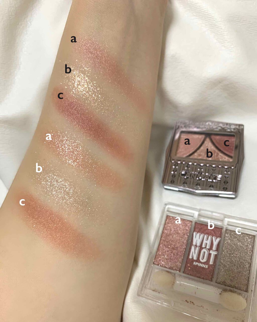 WHY NOT SPINNS 3色アイシャドウ/DAISO/アイシャドウパレットを使ったクチコミ（2枚目）