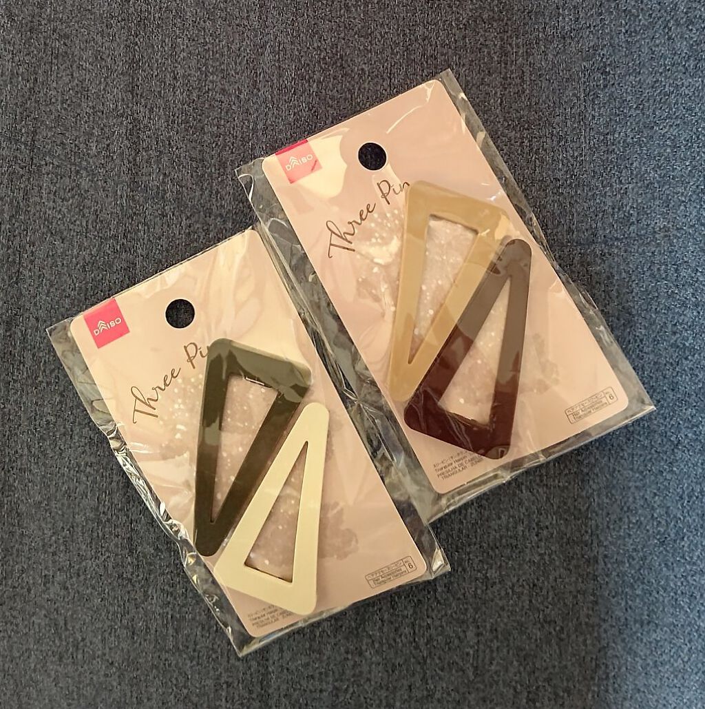 スリーピン 三角２個入り/DAISO/ヘアアクセサリーを使ったクチコミ（1枚目）