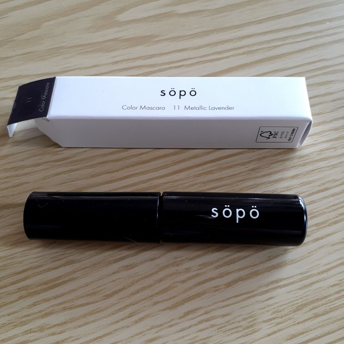 カラーマスカラ 11 メタリックラベンダー/sopo/マスカラを使ったクチコミ（2枚目）
