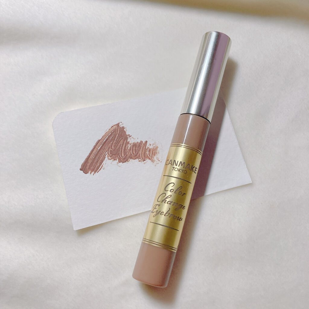 キャンメイクカラーチェンジアイブロウ
07サクラブラウン

Twitterの口コミを見て購入!
思ってた色とちょっと違くて残念🥺

他の眉マスカラと比較して、
塗ってる感がかなり強い印象。
ぱっさぱさになる、、、🥲

ブラシの形なのか色