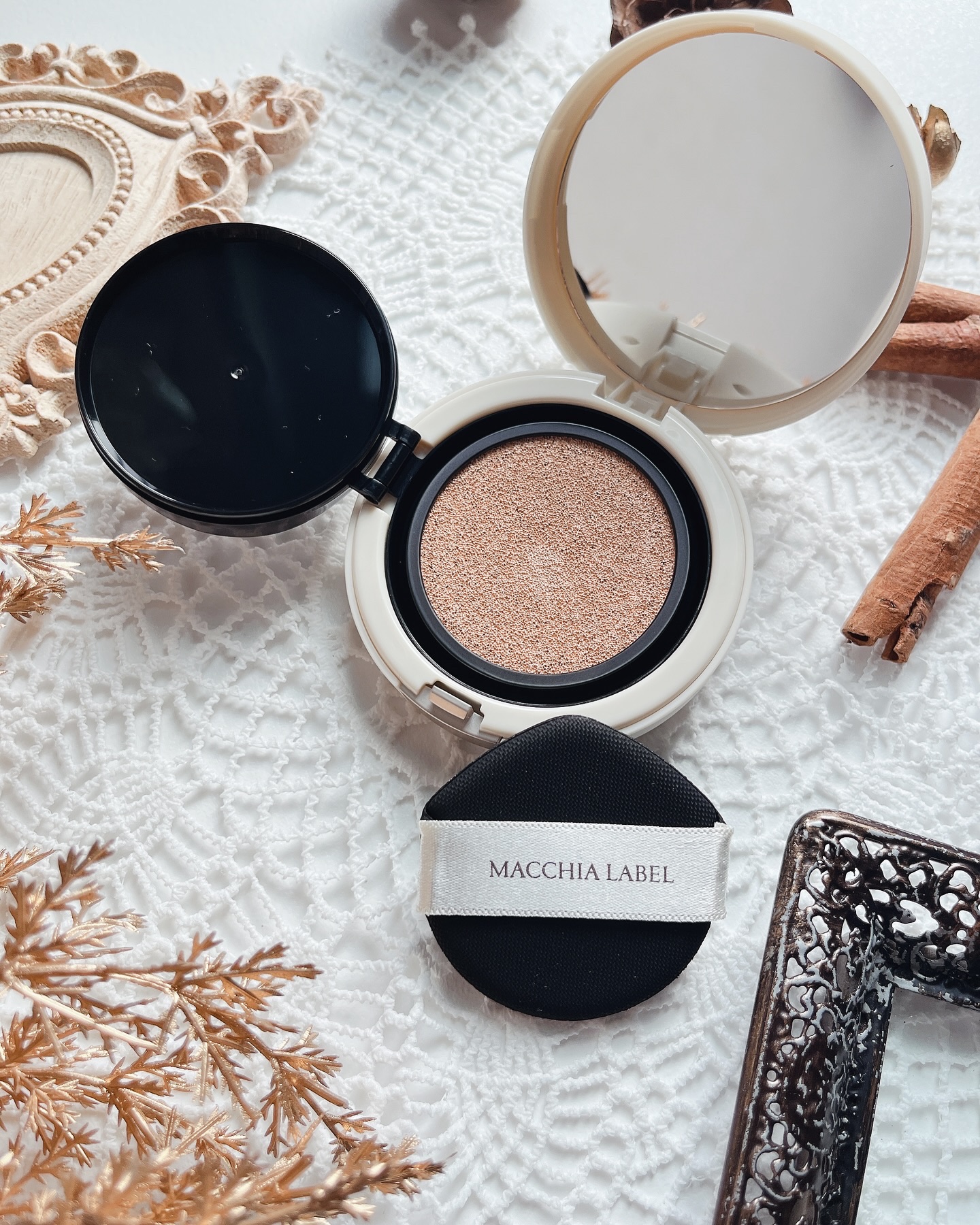 マットエステヴェール　クッション 03 ライトベージュ/Macchia Label/クッションファンデーションを使ったクチコミ（3枚目）