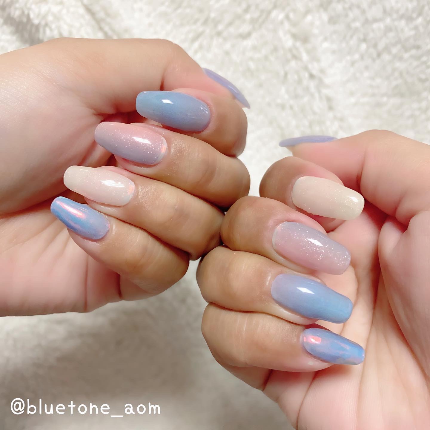 ジェルミーペタリー E1 バタフライピー（L3 Butterfly Pea / バタフライピー）/ジェルミーワン/ネイルシールを使ったクチコミ（2枚目）