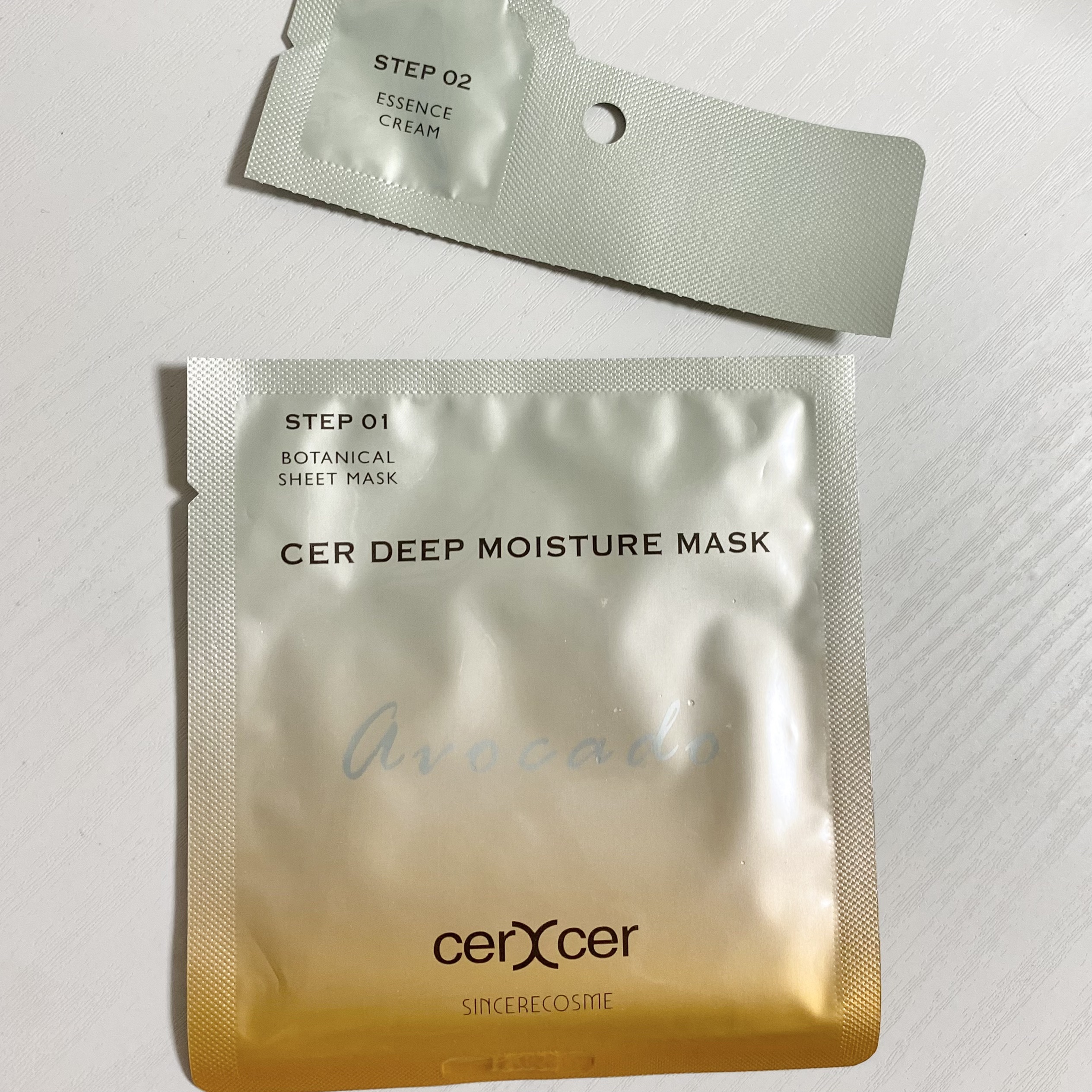 ディープモイスチャー マスク　(ケアクリーム付き)/cerXcer/シートマスク・パックを使ったクチコミ（3枚目）
