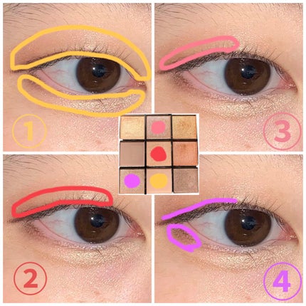 UR GLAM BLOOMING EYE COLOR PALETTE/U R GLAM/アイシャドウパレットを使ったクチコミ(3枚目)