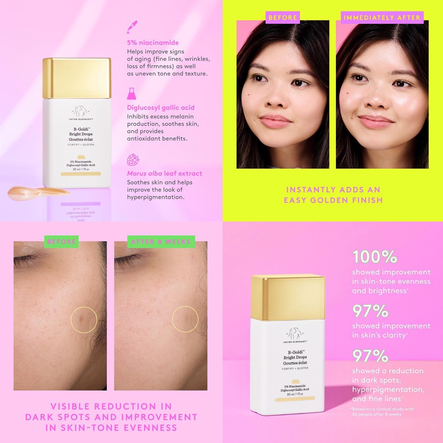 ビーゴールディ ブライト ドロップス/Drunk Elephant/美容液を使ったクチコミ（3枚目）