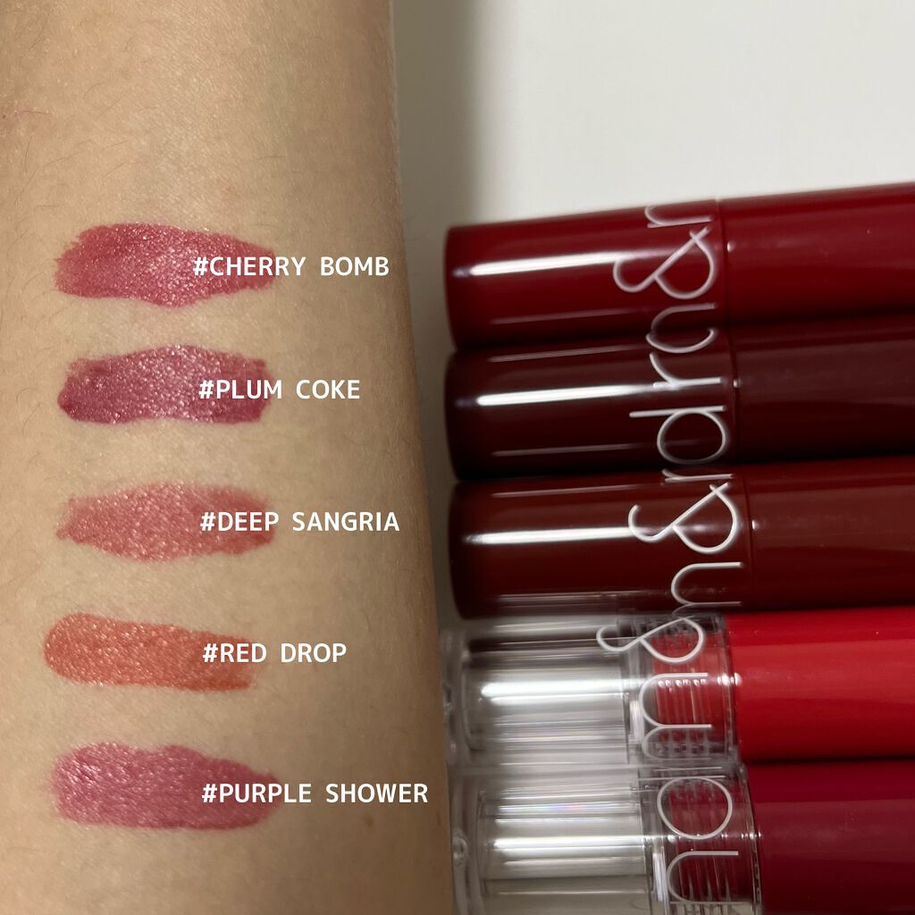 ジューシーラスティングティント/rom&nd/リップティントを使ったクチコミ（3枚目）