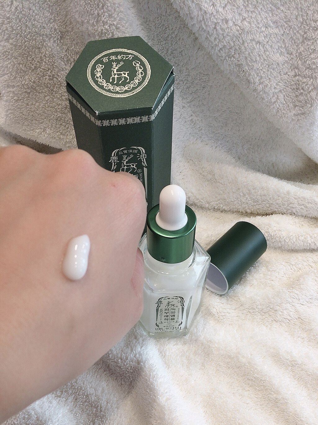 鹿油アンプル/百年約方/美容液を使ったクチコミ（2枚目）