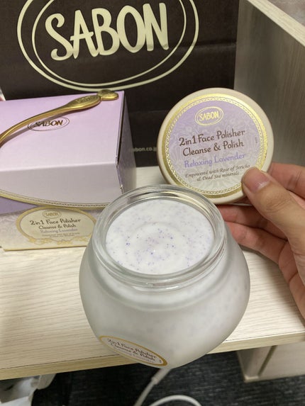 フェイスポリッシャー リラクシング(ラベンダー)/SABON/スクラブ・ゴマージュを使ったクチコミ(2枚目)
