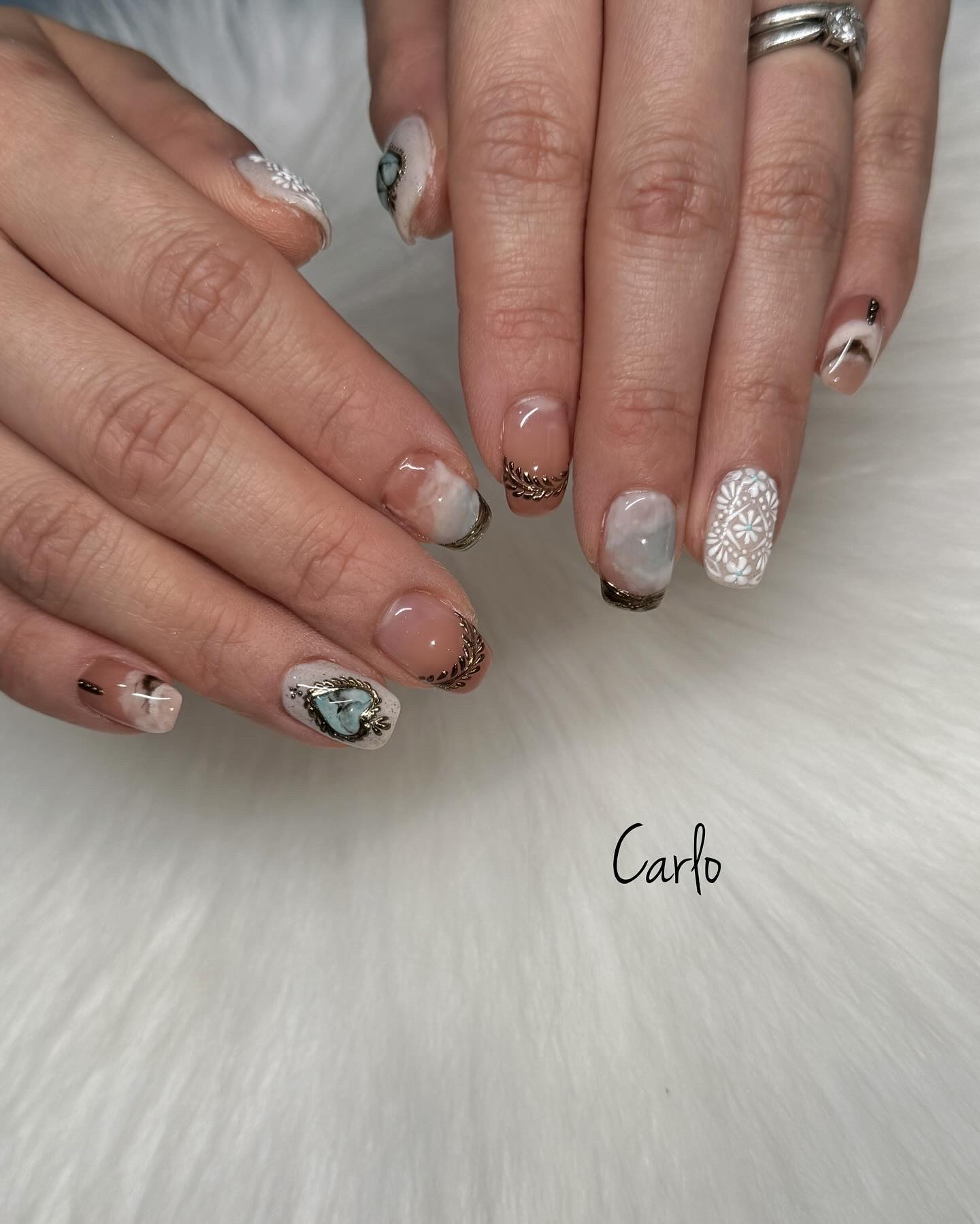 #ネイル,#手書きネイル,#ニュアンスネイル,#マグネットネイル,#トレンドネイルのネイルデザイン