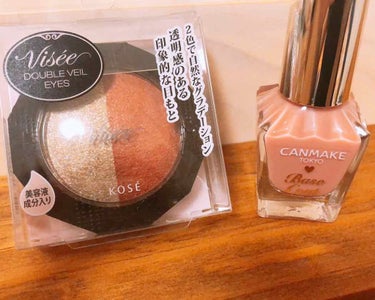 Visee & CANMAKE✨

☆アイシャドウ
・ヴィセ リシェ ダブルヴェール アイズ OR-3
とにかくラメとテラコッタの色味が可愛い！
一目惚れで何度も見に行ってやっと購入しました！2色ですが