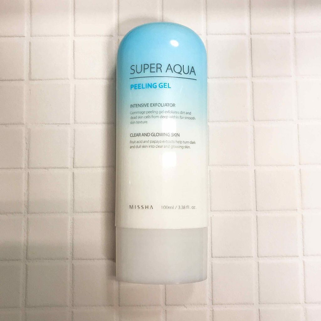 MISSHA スーパーアクア ピーリングジェルのクチコミ「おススメすぎるマイナーコスメ！韓国スキンケア品！🇰🇷

韓国で購入したミシャのピーリングジェル.....」（1枚目）