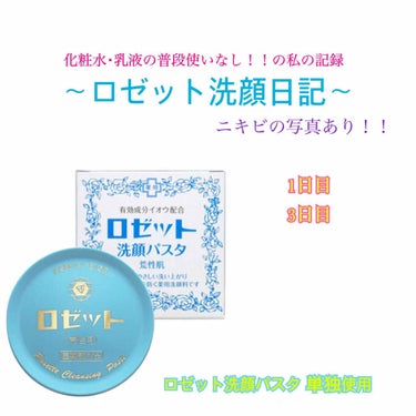 #ロゼット洗顔日記 Ｎｏ．1 
使用開始 1日目、3日目 経過情報

┈┈┈┈┈┈┈┈┈┈┈┈┈┈┈┈┈┈┈┈

morning ☀︎*.｡
ぬるま湯で 洗顔
(洗顔料の使用無し)

night ☪︎‪