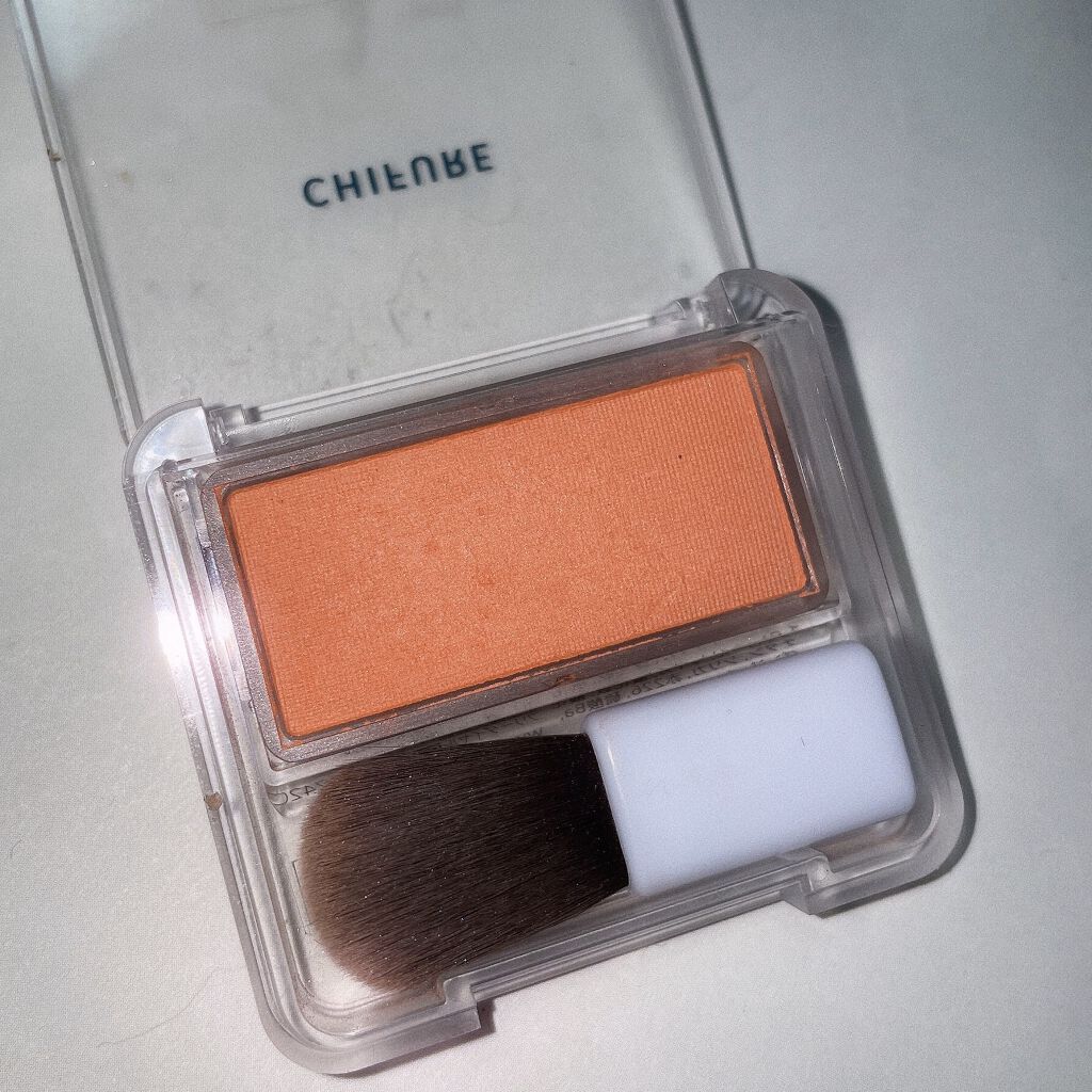チーク カラー(ブラシ付) 410 オレンジ系ラメ/ちふれ/パウダーチークを使ったクチコミ（1枚目）
