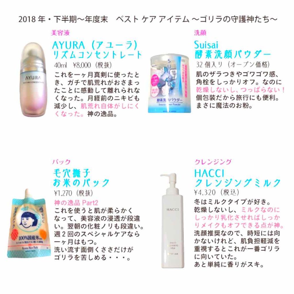 肩幅100点マウンテンゴリラ on LIPS 「【2018年度・下半期ベストケアアイテム〜ゴリラのしゅごキャラ..」(1枚目)