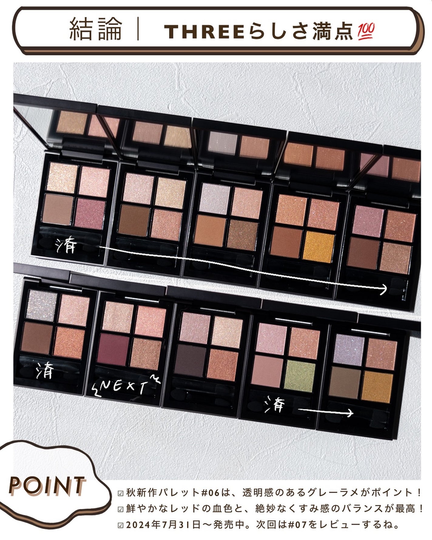 THREE スターゲージング アイシャドウクアッド/THREE/アイシャドウパレットを使ったクチコミ(8枚目)