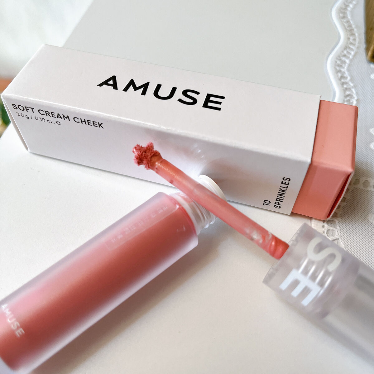 ソフトクリームチーク/AMUSE/リキッドチークを使ったクチコミ（2枚目）