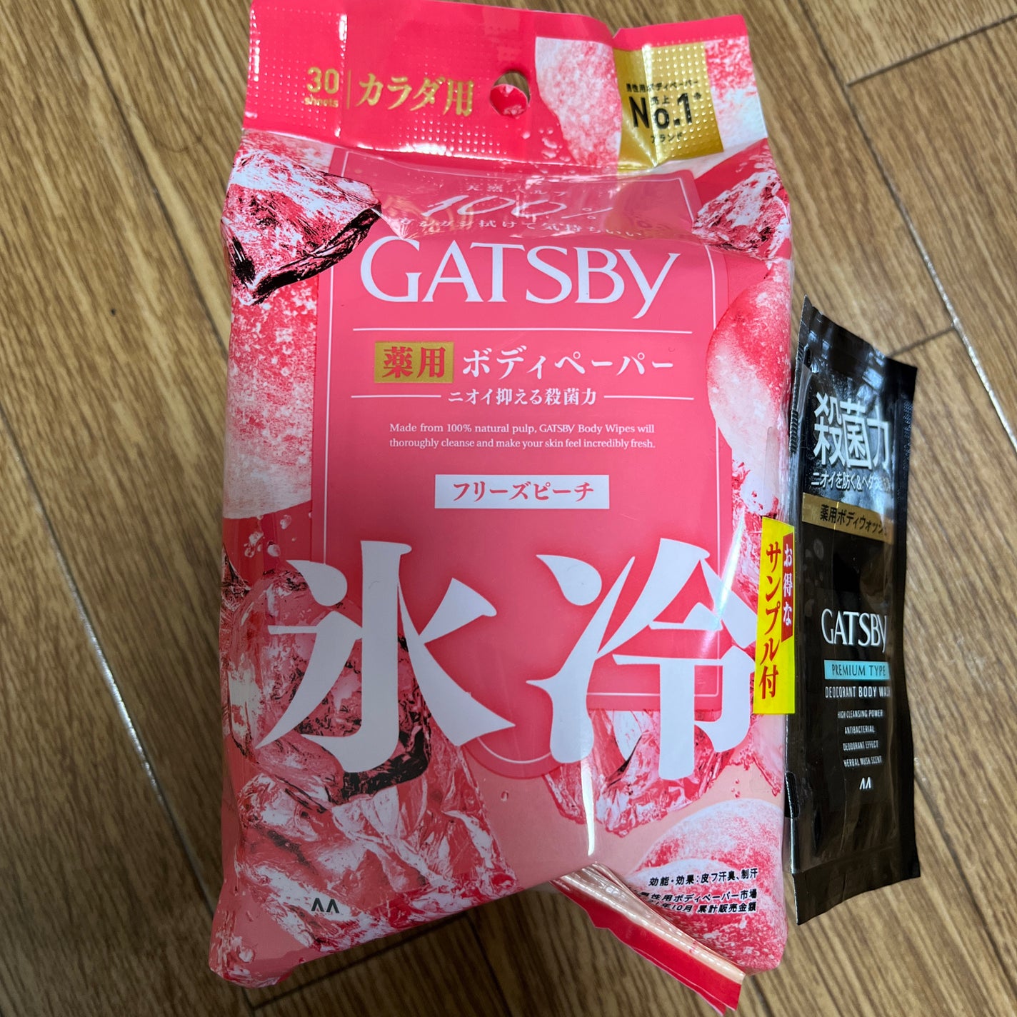 アイスデオドラント ボディペーパーN フリーズピーチ/ギャツビー/ボディシートを使ったクチコミ(1枚目)