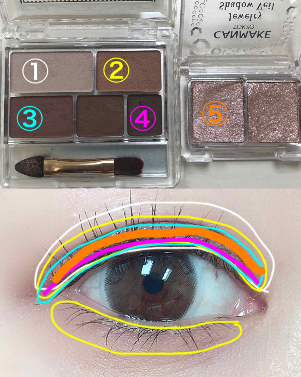 パーフェクトマルチアイズ/キャンメイク/アイシャドウパレットを使ったクチコミ（2枚目）