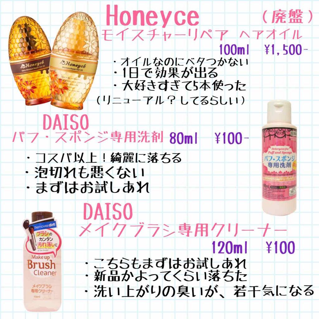 ハニーチェ モイスチャーリペア ヘアオイルのクチコミ「

最近の、使い切りアイテムをかるーく
ご紹介させてください🙇‍♂️💦

今回は画像にまとめて.....」（3枚目）