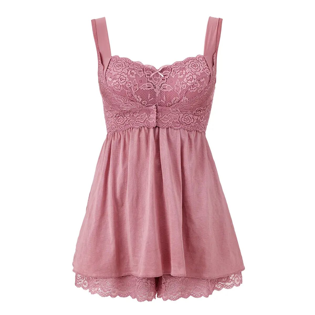 ふんわりルームブラキャミ＆フレパン アンティークピンク