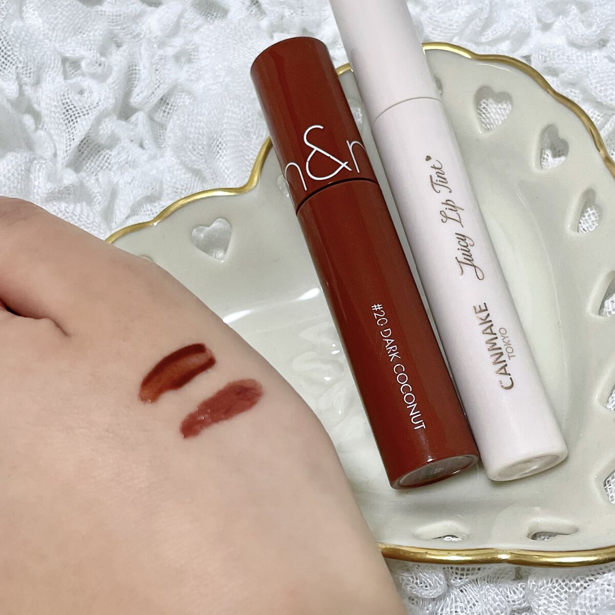 ジューシーリップティント/キャンメイク/口紅を使ったクチコミ（2枚目）