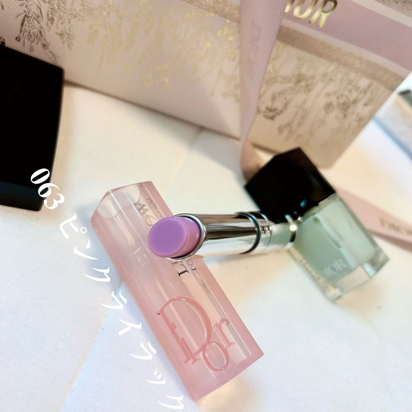 ディオール アディクト リップ グロウ 063 ピンク ライラック/Dior/リップバームを使ったクチコミ（2枚目）