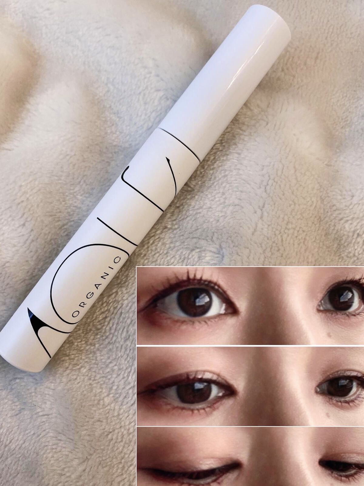 アクア・アクア オーガニックロングマスカラのクチコミ「フルーツ美容成分が入ってるトリートメントマスカラなので、メイクしながらまつ毛がケアできます✨し.....」（1枚目）