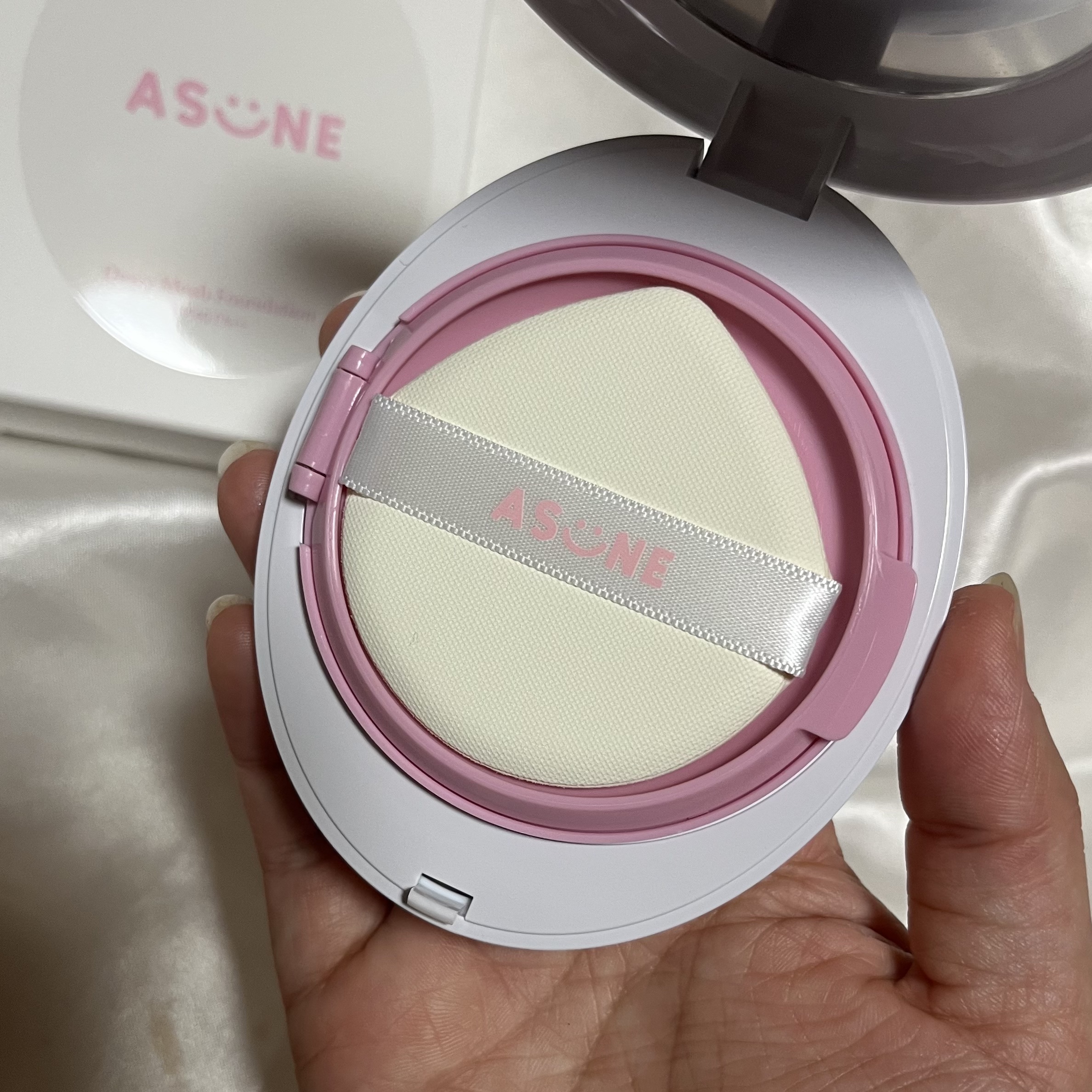 デューイーメッシュファンデーション #23 ナチュラルベージュ/ASUNE /クッションファンデーションを使ったクチコミ（2枚目）