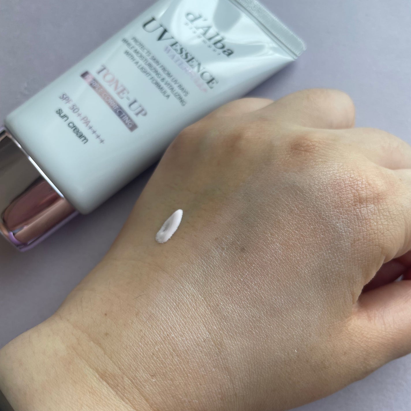 ダルバ ウォータフル トーンアップ サンクリーム(パープル)/ダルバ/日焼け止めクリームを使ったクチコミ(2枚目)