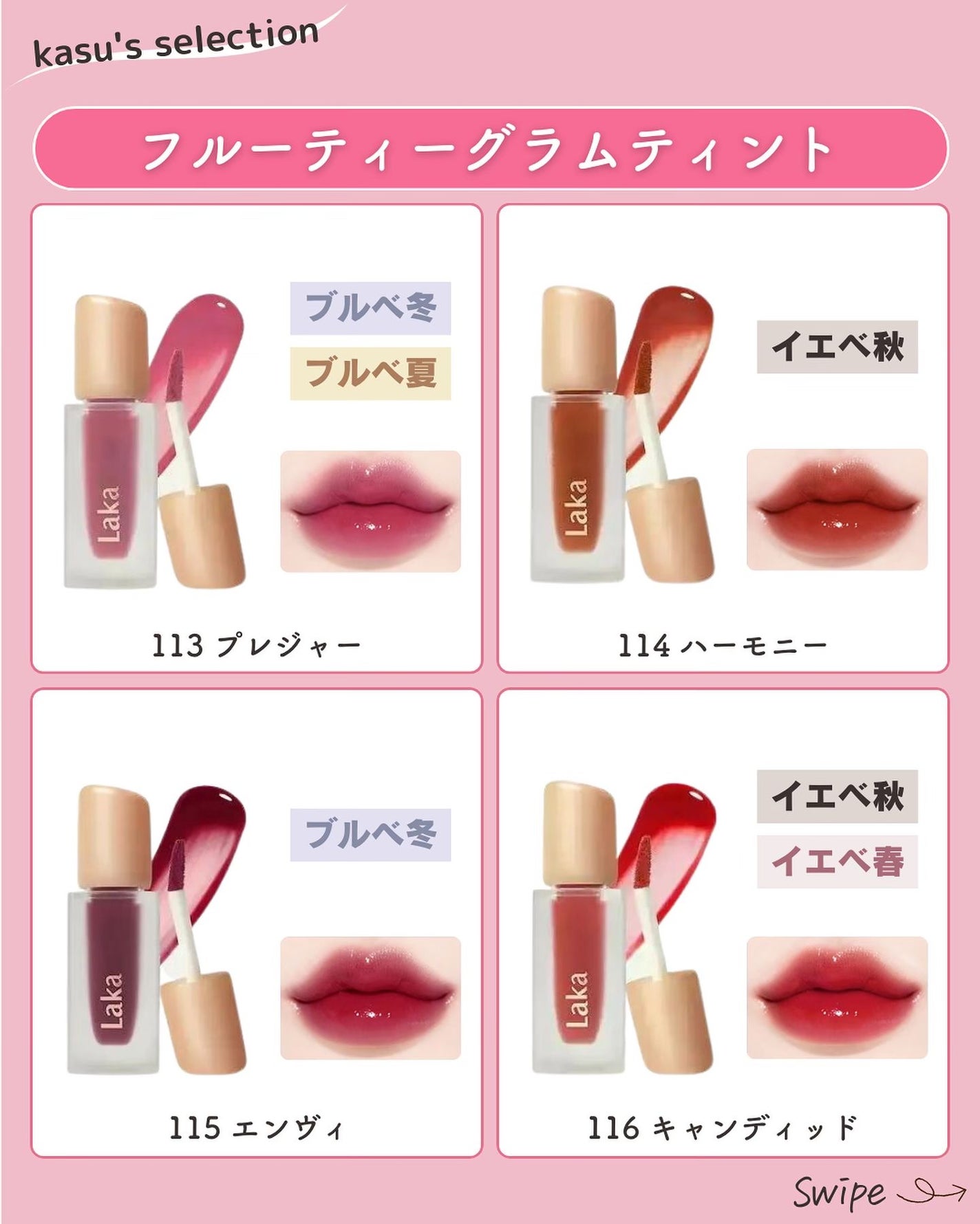 フルーティーグラムティント/Laka/リップティントを使ったクチコミ(5枚目)