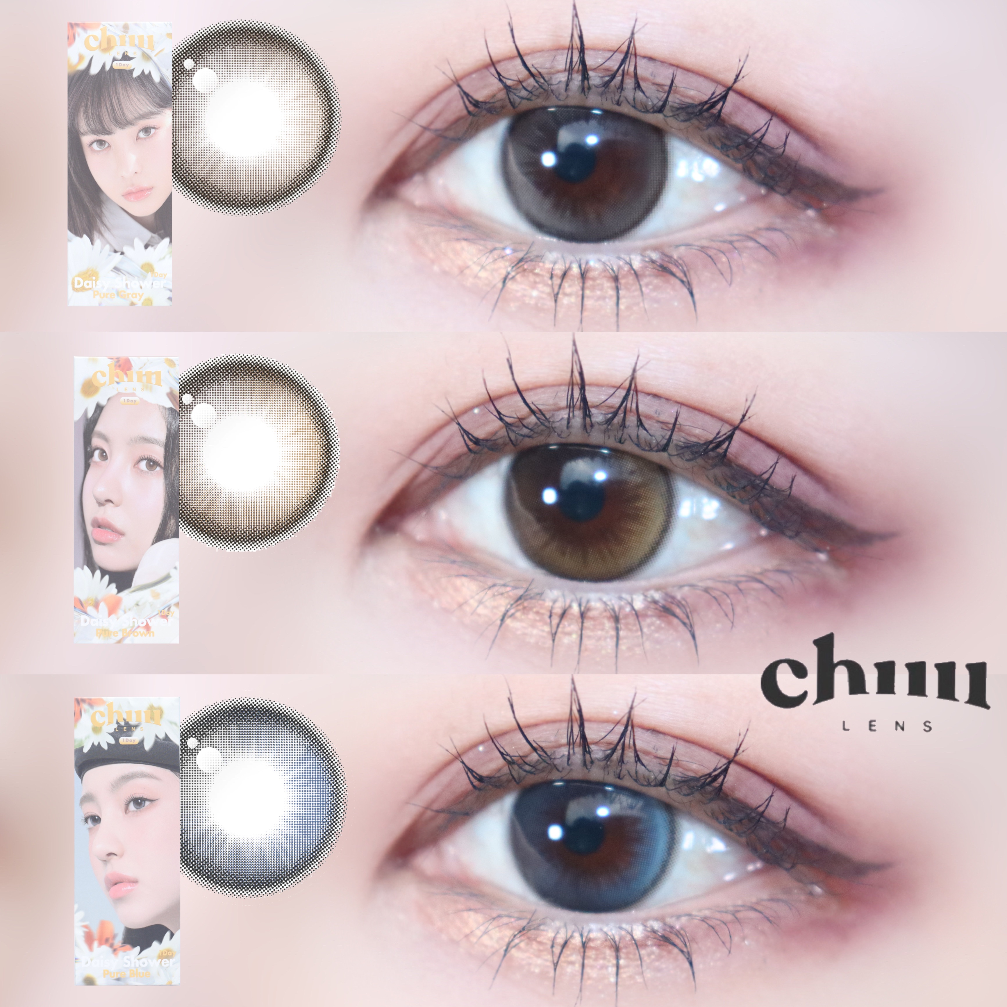 Daisy Shower 1Day/chuu LENS/ワンデー（１DAY）カラコンを使ったクチコミ（1枚目）