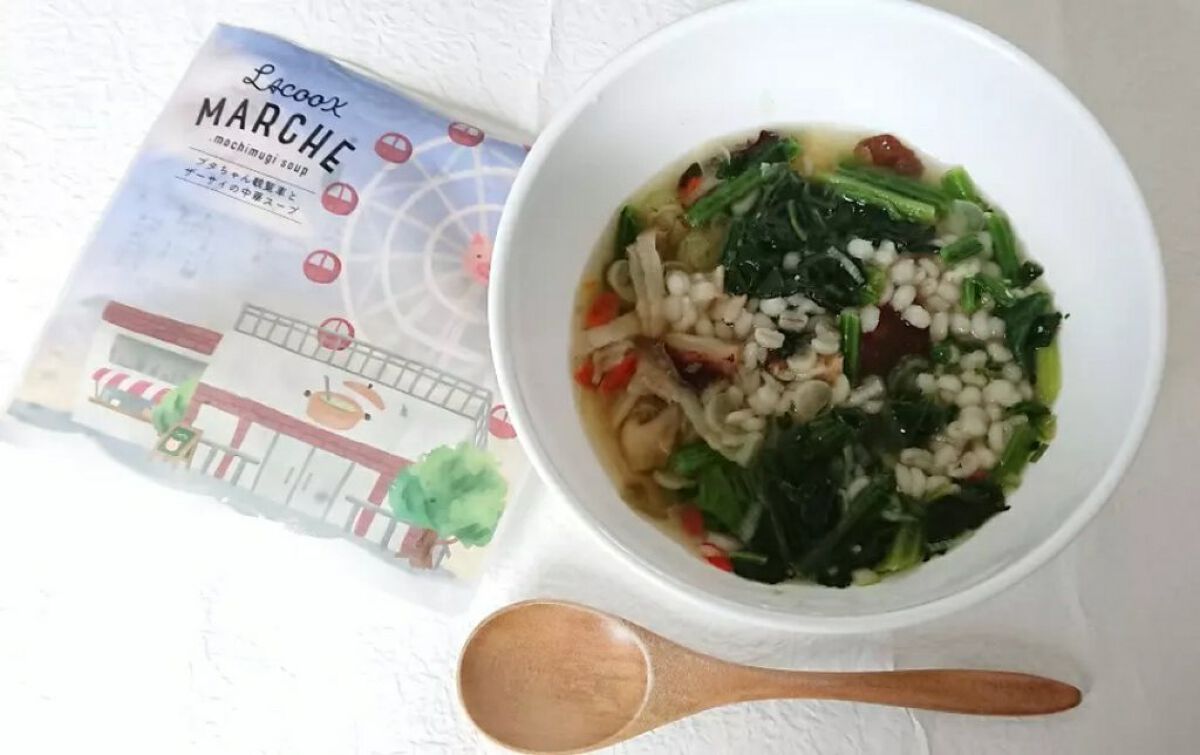 もち麦スープ/ラコックマルシェ/低糖質食品を使ったクチコミ(5枚目)